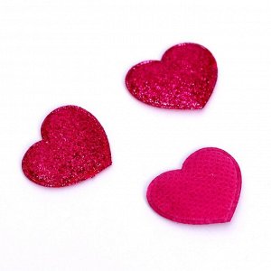 Сердечки декоративные, набор 20 шт., размер 1 шт: 2,5 x 2,2 см, цвет фуксия