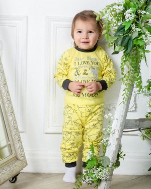 Кофточка+штанишки комплект детский хлопок Слоники цвет Желтый