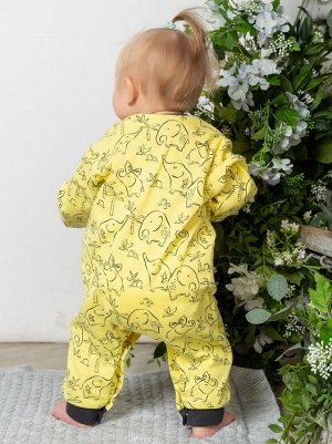 Комбинезон детский хлопок Слоники цвет Желтый