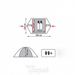 Туристическая палатка LITE TOURIST 2 TLT-004.06 Tramp