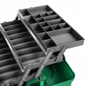 Ящик для инструментов трехполочный зеленый Helios