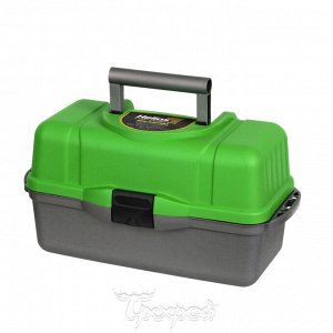 Ящик для летней рыбалки трехполочный зеленый Helios