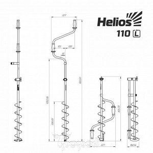 Ледобур Helios HS-110 мм, левое вращение Тонар