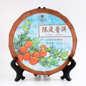 Китайский выдержанный чай "Шу Пуэр" 2021 год, блин, 357 г (+ - 5 г)