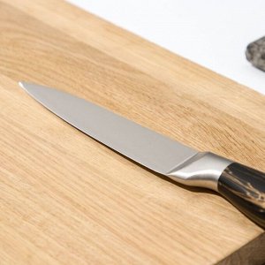 Нож кухонный Доляна Zeus, универсальный, 12,5 см, цвет чёрный