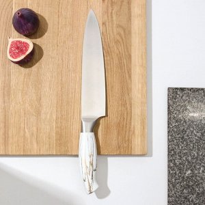 Нож кухонный Доляна Zeus, шеф, 20 см, цвет белый
