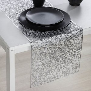 Дорожка на стол Доляна «Манифик», 30?150 см, цвет серебряный
