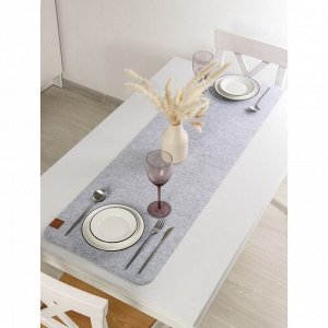 Дорожка на стол Доляна «Грэй», 40?150 см, толщина 4 мм, цвет светло-серый