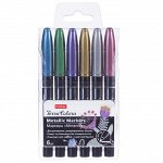 Набор артмаркеров Hatber -Terra Colora- Metallic линия 1.2 mm 6 цветов в ПВХ-боксе
