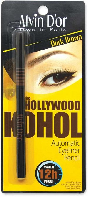 ALVIN D'OR P-6 Карандаш для глаз автоматический водостойкий HOLLYWOOD KAJAL (тон 02 - dark brown)