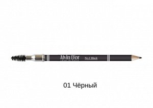 ALVIN D'OR AEPB-1 Карандаш для бровей деревянный с щеточкой (тон 1 - black)
