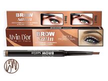 ALVIN D'OR P-5 Дуэт для бровей карандаш+пудра BROW SATIN (тон 01 - Medium Brown)
