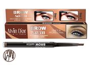ALVIN D'OR P-5 Дуэт для бровей карандаш+пудра BROW SATIN (тон 02 - Dark Brown)
