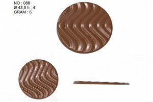 Форма для шоколада «Медианты с узорами» 4,35 см поликарбонатная 20 ячеек, MFS MOULDS, Турция