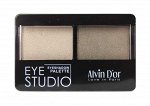 ALVIN D&#039;OR AES-14 Тени для век двойные EYE STUDIO 5г (тон 08 - зеленый+травяной)