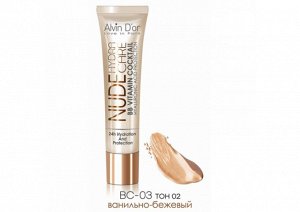 ALVIN D'OR BC-03 Тональный крем для лица BB NUDE HYDRA CARE 25мл. (тон 02 - ванильно-бежевый)