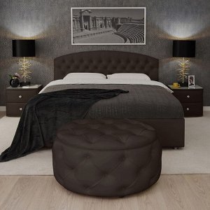 Кровать «Пальмира» с ПМ, 1600х2000, ортопедическое основание, экокожа, цвет коричневый