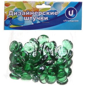 Стеклянные камушки для дизайна d17-19 "Камень-Зеленые кристаллы" 300гр