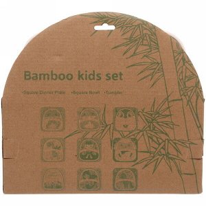 Набор детской посуды из бамбука 5 предметов "Буренка"