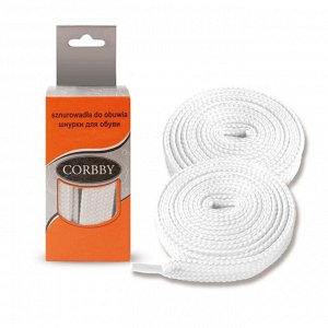 CORBBY- Шнурки  100см плоские белый, белый, 5308