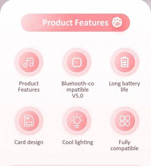Наушники беспроводные "Кошачьи ушки", светящиеся, CAT STN-07, 400 mAh