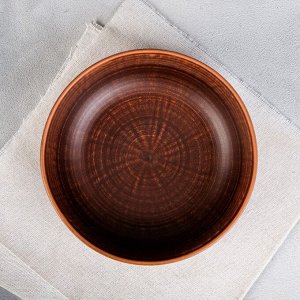 Тарелка "Борщевая", ангоб, красная глина, 0.6 л
