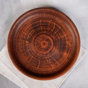 Тарелка "Глинка", с бортом, гладкая, красная глина, 25.5 см