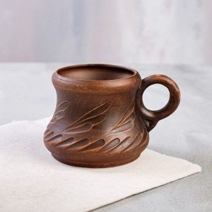 Чашка "Coffee", красная глина, 0.2 л, ручная работа