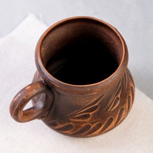 Чашка "Coffee", красная глина, 0.2 л, ручная работа