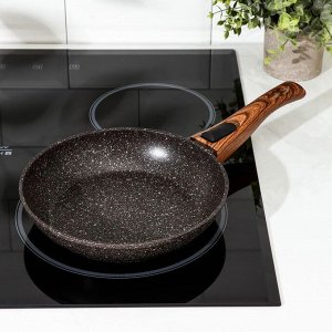 Сковорода кованая Magistro Granit, d=20 см, ручка soft-touch, индукция, антипригарное покрытие, цвет чёрный