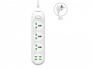 Удлинитель розетка сетевой фильтр USB зарядка 3х розетки + 4 USB 2.4A (EU)