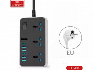 NEW ! Удлинитель розетка сетевой фильтр USB зарядка 3х розетки + 6 USB 3.1A (EU)