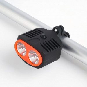 Фонарь велосипедный, 3 Вт, 2 led, 1 режим, 3 ААА, 6 х 5 см, микс