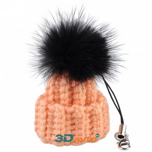 Брелок Брелок шапочка вязаная Оранжевый - очаровательный, мягкий, пушистый брелок – шапочка с помпоном. Брелок послужит прекрасным декором для вашей сумочки, рюкзака, ключей, для телефона. Размеры обр