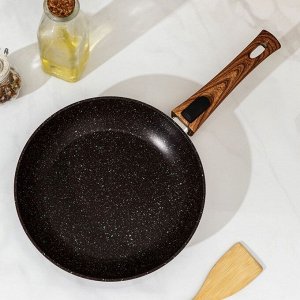 Сковорода кованая Magistro Granit, d=22 см, съёмная ручка soft-touch, индукция, антипригарное покрытие, цвет чёрный