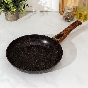 Сковорода кованая Magistro Granit, d=24 см, ручка soft-touch, индукция, антипригарное покрытие, цвет чёрный