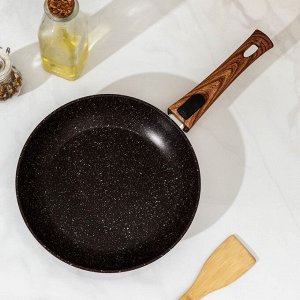 Сковорода кованая Magistro Granit, d=24 см, съёмная ручка soft-touch, индукция, антипригарное покрытие, цвет чёрный