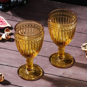 Набор бокалов стеклянных Magistro «Босфор», 250 мл, 8,5x8,5x16,5, 2 шт, цвет жёлтый