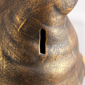 Копилка "Гномик медитирующий", бронзовая, керамика, 36 см