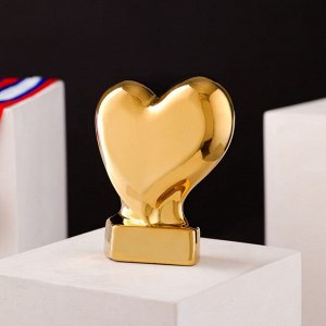 Кубок "Сердце", булат, золотистый, керамика, 12.5 см