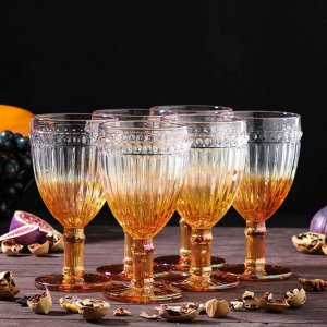 Набор бокалов стеклянных Magistro «Босфор», 250 мл, 8,5x8,5x16,5, 6 шт, цвет градиент золото