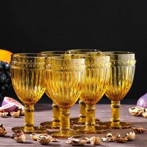 Набор бокалов стеклянных Magistro «Босфор», 250 мл, 8,5x8,5x16,5, 6 шт, цвет жёлтый