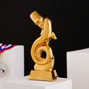 Кубок "Скрипичный ключ", булат, золотистый, керамика, 21 см
