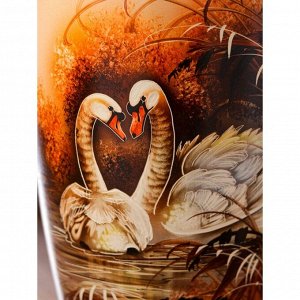 Ваза керамическая "Руслана", напольная, пара лебедей, природа, 82 см, авторская работа