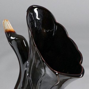 Ваза керамическая "Лебедь", напольная, коричневая, 51 см, микс