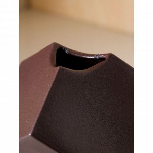Ваза керамическая "Куб", настольная, коричневая, 12 см, 1 сорт