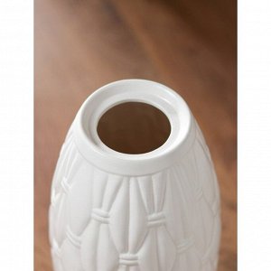 Ваза керамическая "Корзинка", напольная, белая, матовая, 40 см