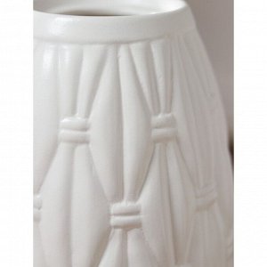 Ваза керамическая "Корзинка", напольная, белая, матовая, 40 см