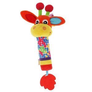 RS-G4 Текстильная игрушка погремушка пищалка жираф Умка в кор.250шт