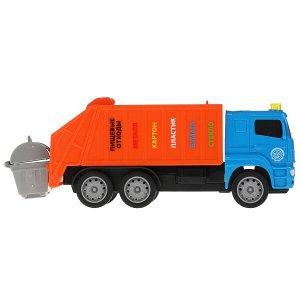 KAMGARB-17PL-BUOG Машина пластик свет-звук KAMAZ МУСОРОВОЗ 17 см, бачок, инерц, син, кор. Технопарк в кор.2*36шт